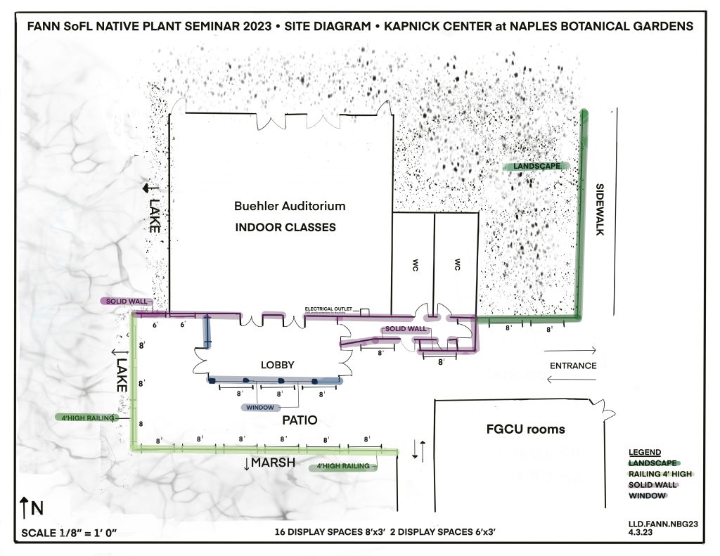 Plan view of FGCU facility used for FANN's South Florida Native Plant Seminar