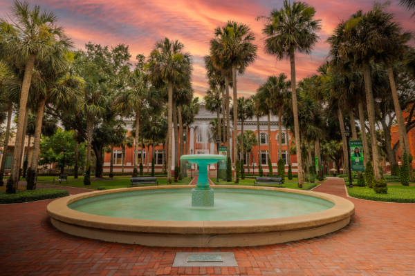 Stetson University campus at sunset